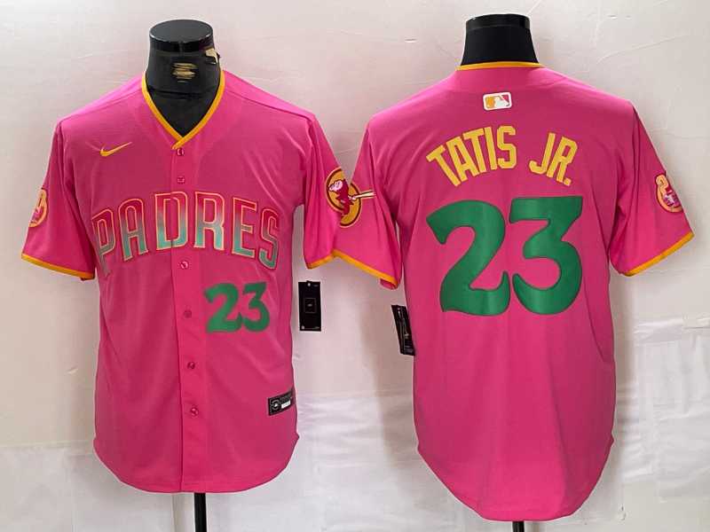 Men%27s San Diego Padres #23 Fernando Tatis Jr. Pink Cool Base Stitched Baseball Jerseys->san diego padres->MLB Jersey